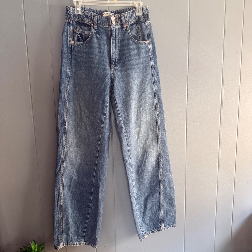We The Free Free People Aster High Rise Straight Leg Jeans 28 Blue OB2053238